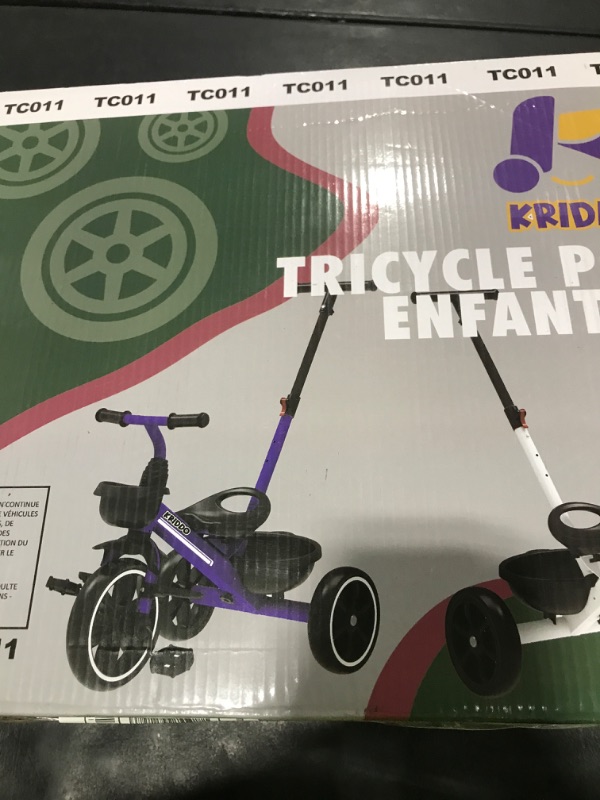 Photo 1 of KRIDDO 2-in-1 Toddler Tricycle for Ages 18 Months to 5 Years Old - Extended Push Handle for Effortless Push, Gift Trike for Toddler 3 to 5 Year, Kids Tricycle with Foldable Front Footrest, Pink
