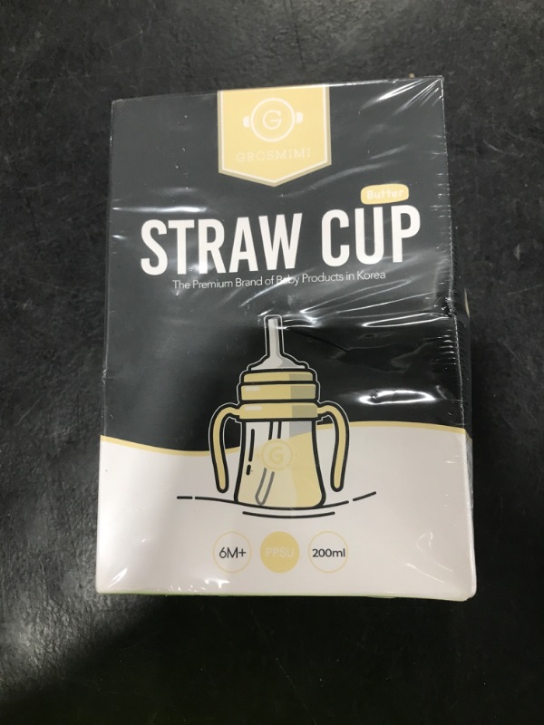 Photo 1 of GROSMIMI Spill Proof no Spill Magic Sippy Cup with Straw with Handle for Baby and Toddlers, Customizable, PPSU, BPA Free 6 oz (Butter)