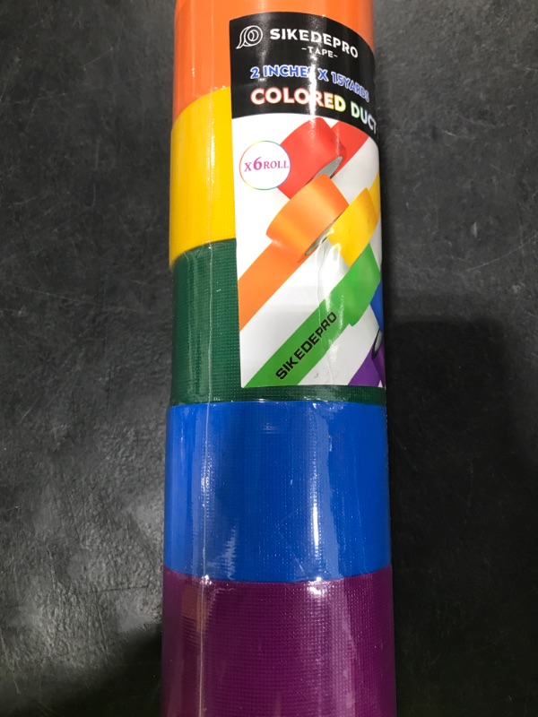 Photo 1 of SIKEDEPRO Rainbow Colored Duct Tape 6 Pack,15 Yards x 2 Inch Heavy Duty Rainbow Waterproof Colored Tape Variety Pack,Tear by Hand,Great for Packaging, Arts & Crafts and DIY