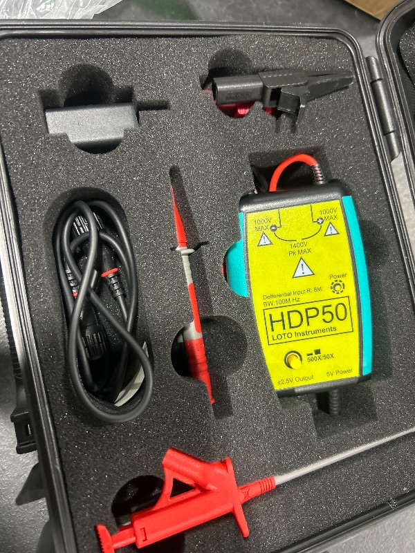 Photo 1 of Goupchn HDP50 High Voltage Differential Active Probe 1400V 100MHz 50X/500X Attenuation Rate Oscilloscope Probe Kit with Accessories