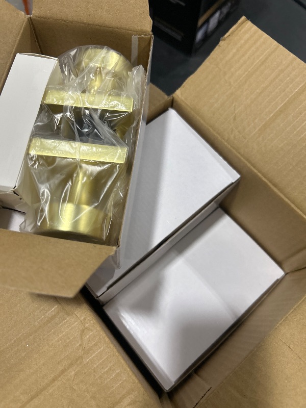 Photo 1 of Haidms Gold Door Knobs Interior Privacy, Heavy Duty Square Brushed Gold Interior Door Knobs for Bedroom Bathroom, Brushed Brass Door Knob (6 Pack)