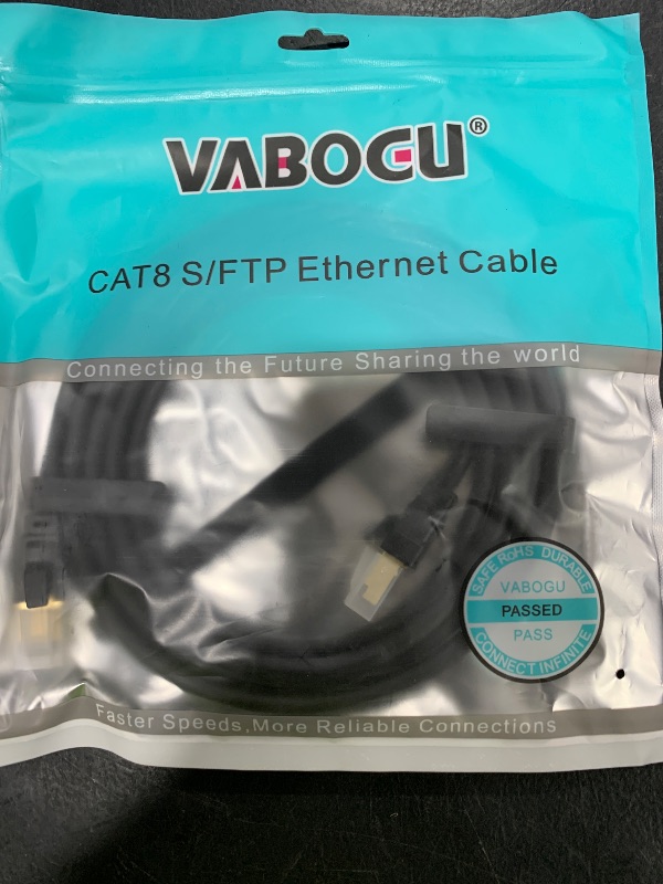 Photo 1 of Cat 8 Ethernet Cable, 1.5Ft 3Ft 6Ft 10Ft 15Ft 20Ft 30Ft 40Ft 50Ft 60Ft 100Ft Heavy Duty High Speed Internet Network Cable, Professional LAN Cable Shielded in Wall, Indoor&Outdoor
