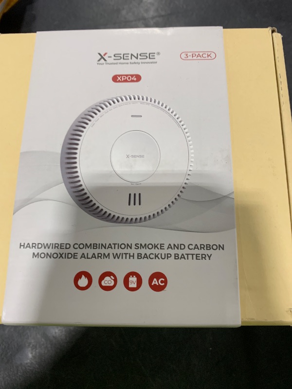 Photo 1 of X-Sense Hardwired Combination Smoke and Carbon Monoxide Detector, Hardwired Interconnected Smoke and CO Detector Alarm with Replaceable Battery Backup, XP04, 3-Pack