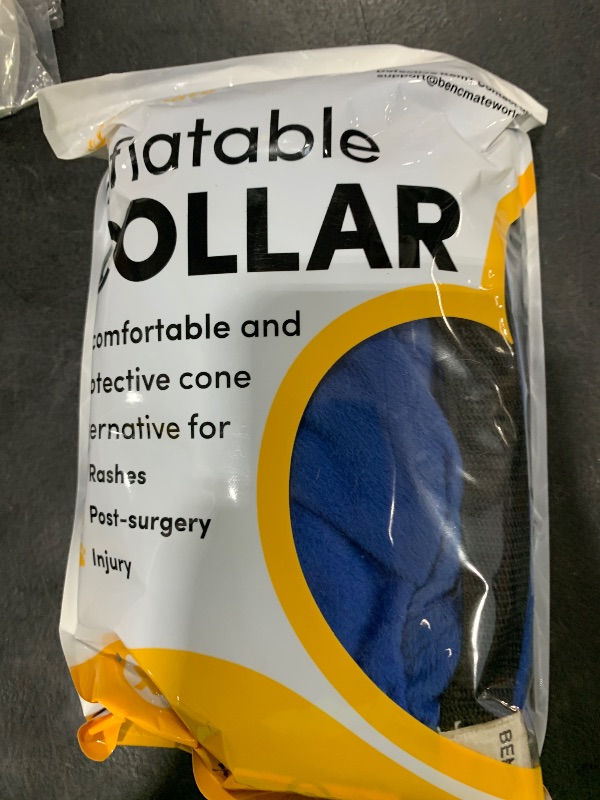 Photo 1 of BENCMATE Inflatable Dog Cone Collar Alternative, Soft Dog Cone for Small Medium Large Dogs and Cats, Neck Recovery ECollar Donut Collar After Surgery (X-Large, Blue)