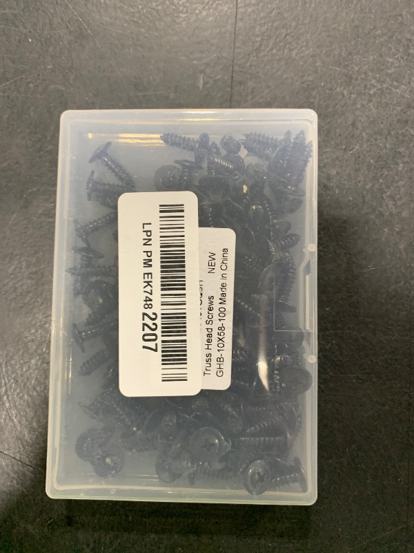 Photo 1 of #10 x 5/8" Black Truss Head Wood Screws Fast Self Tapping Wafer Head, Alloy Steel, 100 PCS
