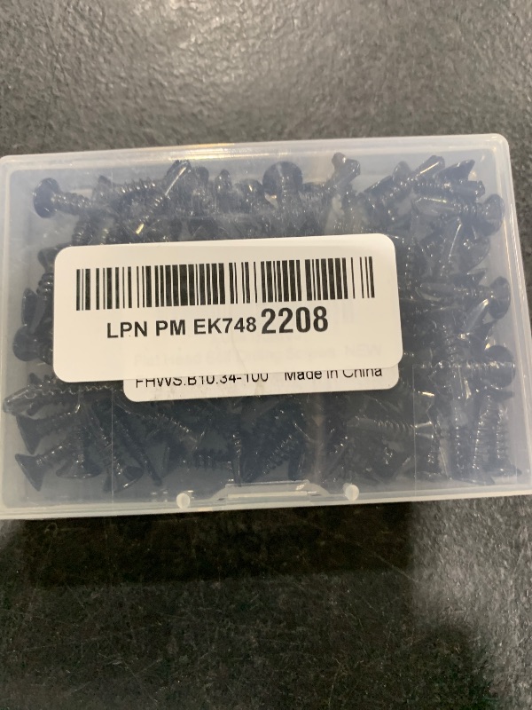 Photo 1 of #10 x 3/4" Flat Head Self Tapping Screws Sheet Metal Screws, Stainless Steel 410, Black Finish, 100 PCS
