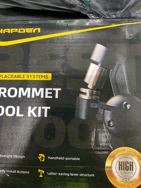 Photo 1 of HAPDEN Grommet Tool Kit, 3/8 inch Handheld Eyelet Kit Manual Grommet Press Machine with 500 pcs 10 mm Grommets