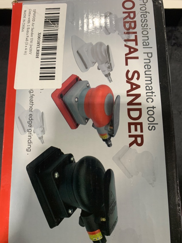 Photo 1 of Non-Vacuum Orbital Air Sander, Mini Jitterbug Sander 3 in x 4 in 1/8 in Orbit 12,000 Max OPM with 1 Extra Hook-Loop Pad (3 x 4 in)