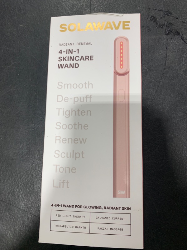 Photo 1 of Solawave 4-in-1 Red Light Therapy Facial Wand | Anti-Aging Red Light Therapy for Face and Neck | Galvanic Microcurrent Gua Sha Facial Massager | Wrinkle Reduction | Solawave Original | Rose Gold