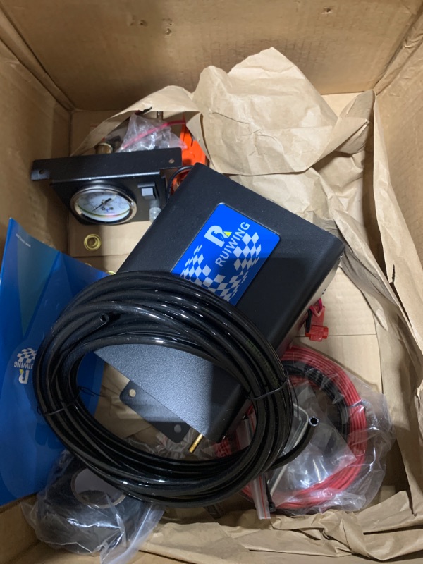 Photo 1 of Air Bag Compressor Kit, On Board Air Compressor System with Air Ride Compressor, Pressure Gauge, Hardware and Air Line, for Truck Air Suspension Control