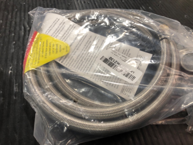 Photo 1 of GasSaf 6 Feet Propane Regulator and Hose Universal Grill Regulator Replacement with Stainless Steel Braided Hose for QCC1 Low Pressur LP Gas Grill, Heater and Fire Pit Table,3/8" Female Flare Nut