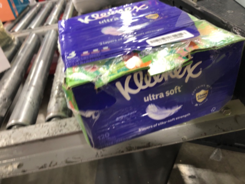 Photo 1 of Kleenex Ultra Soft Facial Tissues, 3 Flat Boxes, 120 Tissues per Box, 3-Ply (360 Total), Packaging May Vary