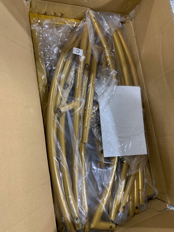 Photo 1 of LANGXUN Large Size Metal Balloon Arch Kit, Wedding Heart Arch Stand, Love Balloon Column Arch Frame for Wedding, Bridal, Valentine's Day, Engagement and Birthday Party Supplies (Gold)