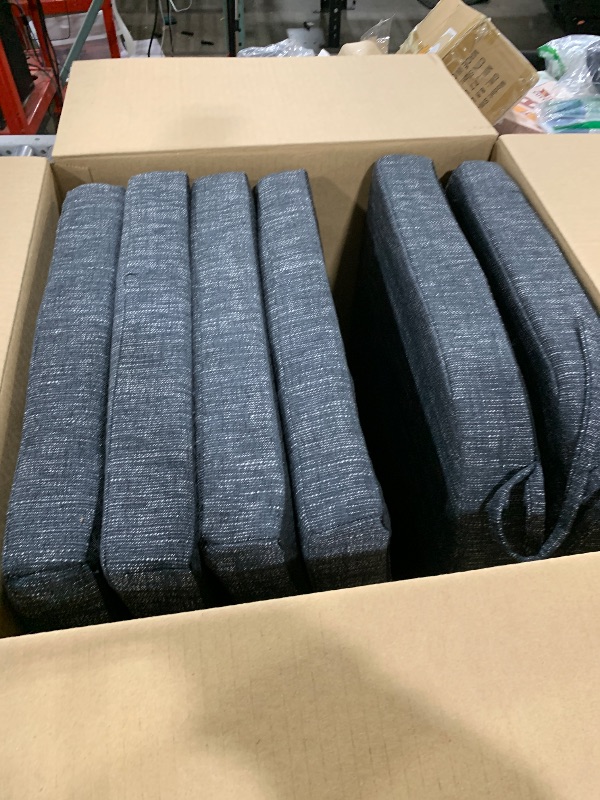 Photo 1 of Basic Beyond Memory Foam Dining Chair Cushions, 6 Pack - Navy, 16 x 16 inches, Slip Resistant with Ties, Indoor Use, Modern Style, Resilient