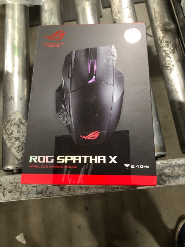 Photo 1 of ASUS ROG Spatha X Wireless Gaming Mouse (Magnetic Charging Stand, 12 Programmable Buttons, 19,000 DPI, Push-fit Hot Swap Switch Sockets, ROG Micro Switches&Paracord and Aura RGB lighting),Black