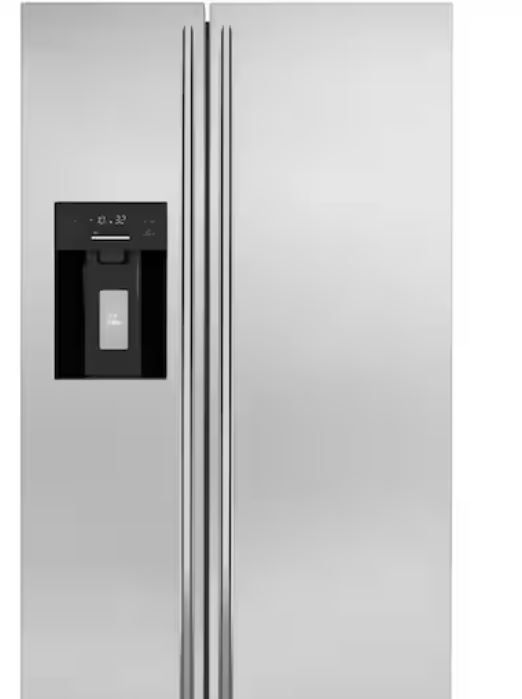 Photo 1 of 35.87 in. 20.01 cu. ft. Side-by-Side Refrigerator with Freezer and Ice Maker Included in Silver
