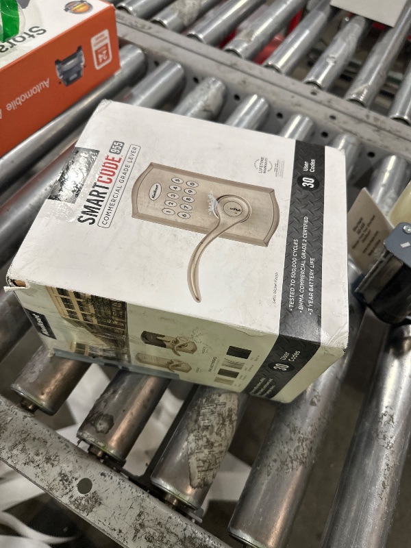 Photo 1 of Kwikset SmartCode 955 Pembroke Light Commercial 10-Button Keypad Electronic Lever, Convenient Keyless Entry, 3-Year Batter Life and High Traffic Durability in Satin Nickel