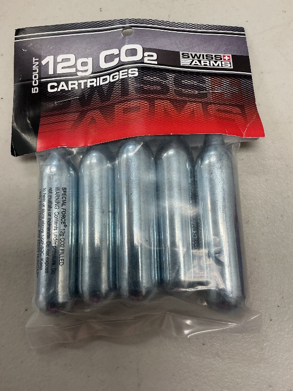 Photo 1 of Swiss Arms 12gm CO2 Catridge (5-Pack) , Black, (CO25B)