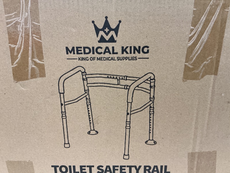 Photo 1 of Medical king Toilet Safety Rail - Adjustable Detachable Toilet Safety Frame with Handles Heavy-Duty Toilet Safety Rails Stand Alone - Toilet Safety Rails for Elderly, Handicapped - Fits Most Toilets