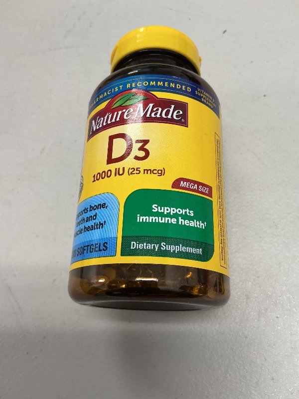 Photo 1 of Nature Made Vitamin D3 1000 IU (25 mcg), Dietary Supplement for Bone, Teeth, Muscle and Immune Health Support, 300 Softgels, 300 Day Supply