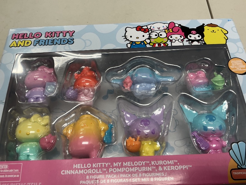 Photo 1 of Hello Kitty and Friends Ombre Tropical Party, 2” Figure 8-Pack - Removable Accessories - Officially Licensed Sanrio Product from Jazwares - Ages 6+