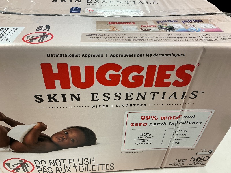 Photo 1 of Huggies Skin Essentials Baby Wipes, Hypoallergenic, 99% Water, 10 Flip Top Packs (560 Wipes Total)