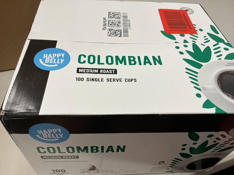 Photo 1 of Amazon Brand - Happy Belly Medium Roast Coffee Pods, Colombian, Compatible with Keurig 2.0 K-Cup Brewers, 100 Count