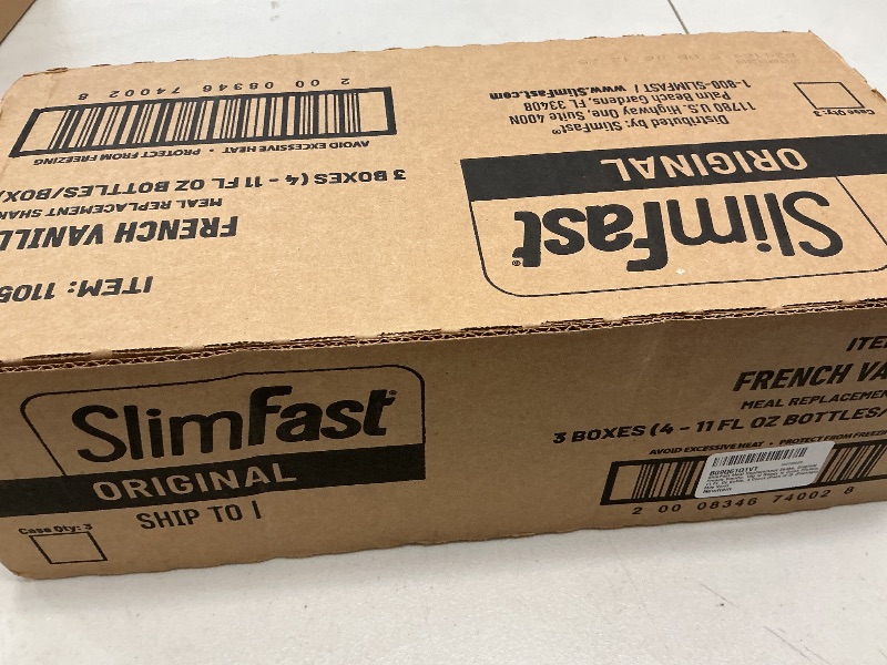 Photo 1 of SlimFast Meal Replacement Shake, Original French Vanilla, 10g of Ready to Drink Protein, 11 Fl. Oz Bottle, 4 Count (Pack of 3) (Packaging May Vary)