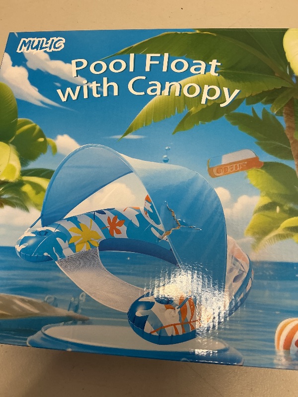 Photo 1 of Inflatable Pool Float for Adults - Pool Chairs with Canopy and Cup Holders - Pool Floaties Swimming Pool Party Summer Water Fun