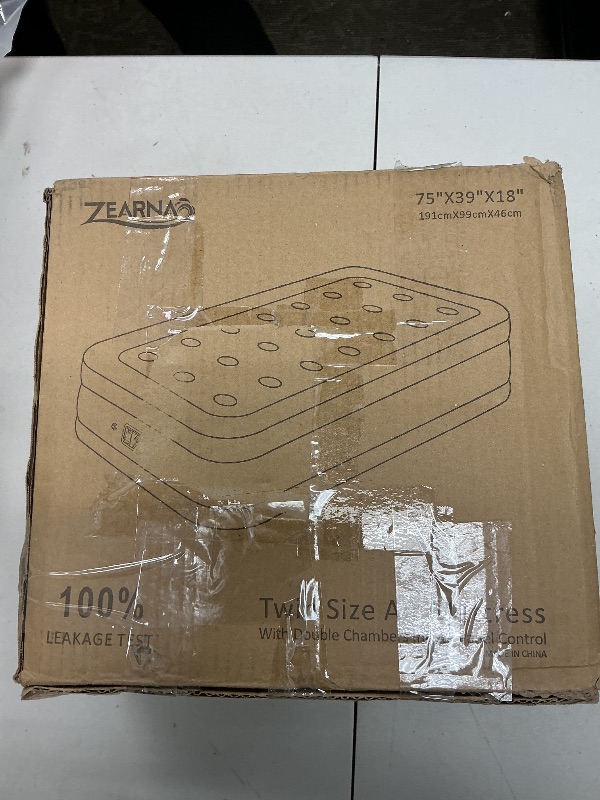 Photo 1 of Zearna Air Mattress with Built in Pump - Upgraded Twin Blow Up Mattress, 2 Mins Quick Self Inflatable with Double Air Chamber,18"/550lbs Max, Strong Support, for Camping,Home,Guests,Portable Travel