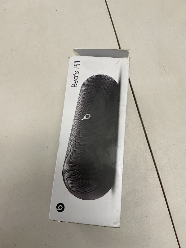 Photo 1 of Beats Pill - Portable Bluetooth Speaker - Up to 24H Battery Life, Water Resistant, Bluetooth, Apple & Android Compatible, Seriously Loud Sound for Home, Outdoor and Travel - Matte Black