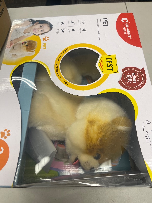 Photo 1 of CU-MATE Interactive Dog Stuffed Animal Electronic Plush Pomeranian Simulation Puppy Realistic Toy Like-Real Robotic Nodding Barking Wagging Tail Present Pet for Toddler Boys