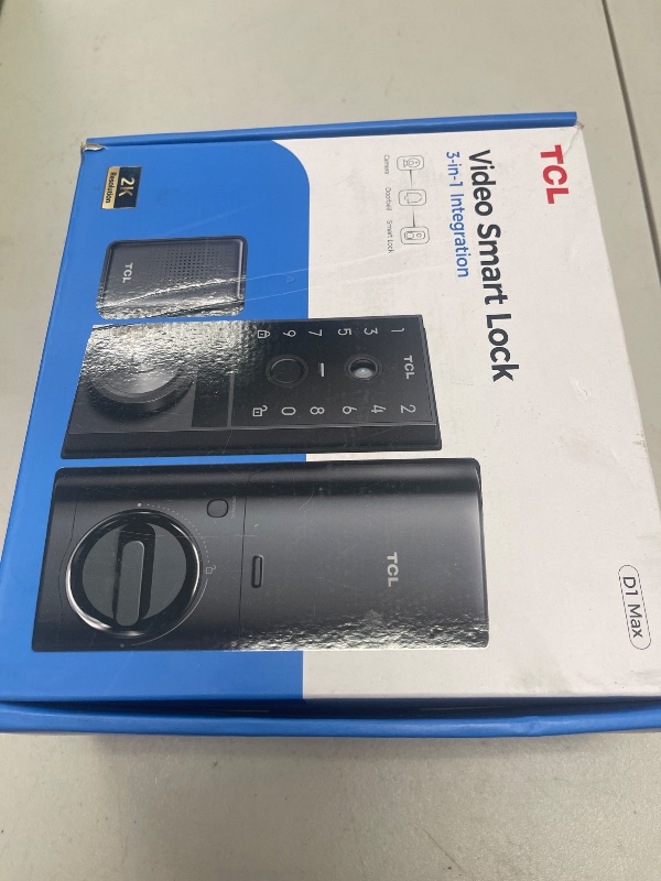 Photo 1 of TCL D1 Max Security Video Smart Lock, 3-in-1 2K Camera, Doorbell & Fingerprint Keyless Entry Door Lock, WiFi Smart Door Lock with App Remote Control, PIR Motion Detection, Easy Installation