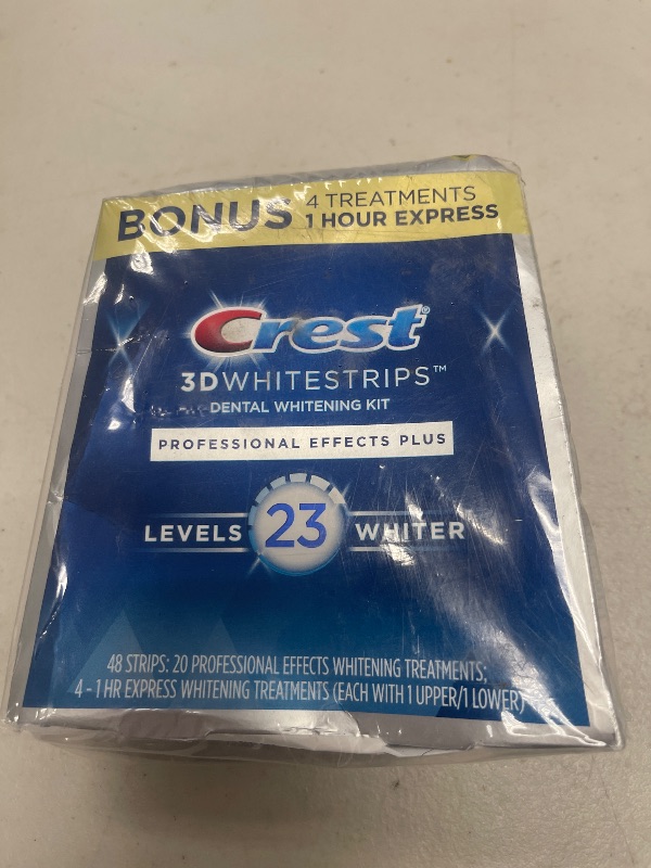Photo 1 of Crest 3D Whitestrips Professional Effects Plus, 3D White, Teeth Whitening Strip Kit, 48 Strips (24 Count Pack), Crest Teeth Whitening Strips, Teeth Whitening Kit