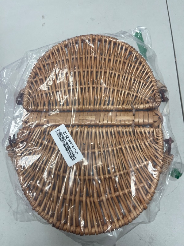 Photo 1 of Little-Small Picnic Basket to Fit 1 Person with Removable Liner, Empty Mini Basket for Kids with Lids, Picnic Hamper with Foldable Handles, Natural Color