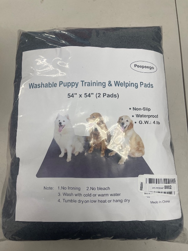 Photo 1 of Peepeego 2PCS Non-Slip Pee Pads for Dogs 54" x 54", Washable Puppy Pads with Fast Absorbent, Reusable, Waterproof Rug for Training, Whelping, Housebreaking, Incontinence for Dog Playpen