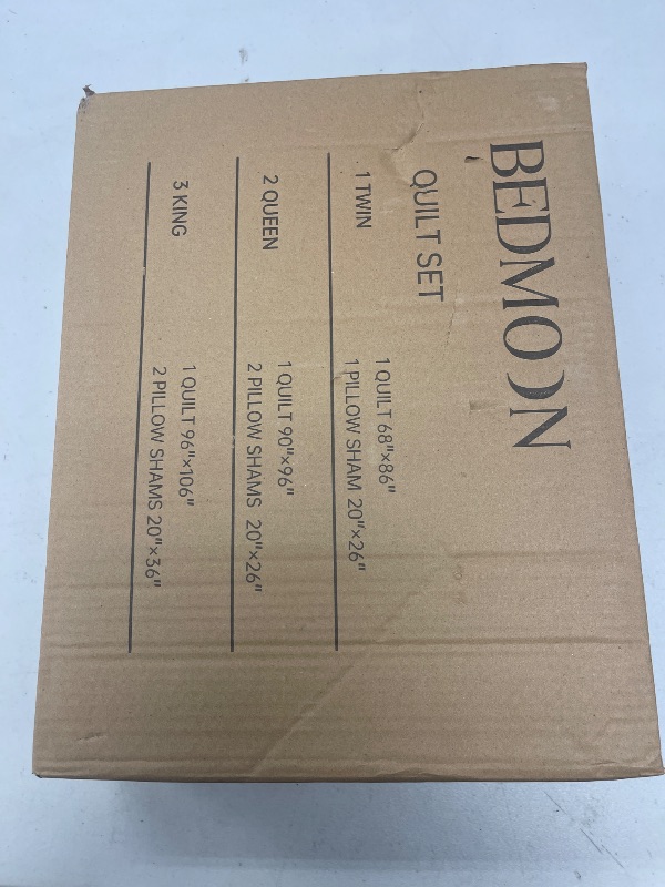 Photo 1 of Bedmoon Quilt Full/Queen Grey & Brown Striped, Lightweight Reversible Quilt Bedding Set, 3 Pieces Soft Bedspread, All Seasons Microfiber Coverlet Queen Size