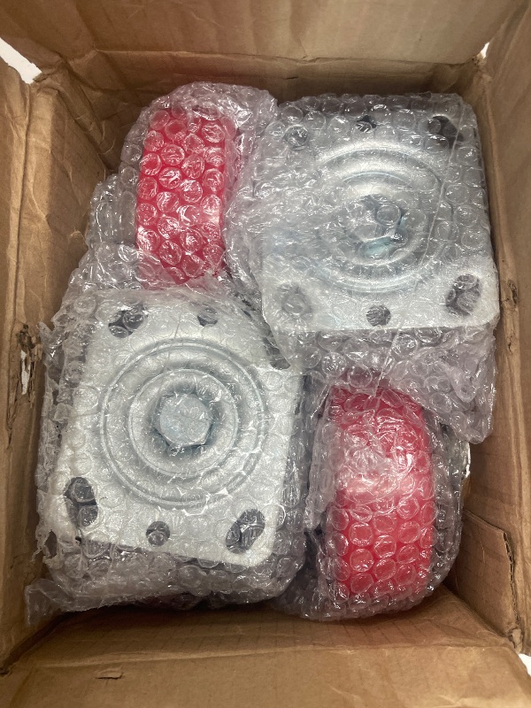 Photo 1 of 5"X 2" Industrial Caster, Polyurethane on Polypropylene Wheel- Casters Set of 4 Heavy Duty - 4000LB Total Capacity- Non-Marking Industrial Caster Wheels for Cart, Warehouse & Equipment?4 Brake?
