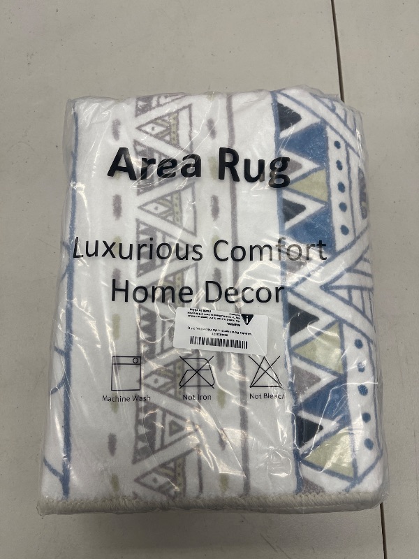 Photo 1 of Runner Rug for Hallways Kitchen Runner Rug 2'x 6' Washable Rugs Non-Slip with Rubber Backing Soft Boho Carpet for Hallways, Laundry, Bedroom, Bathroom (Boho Yellow Blue 2'x 6')