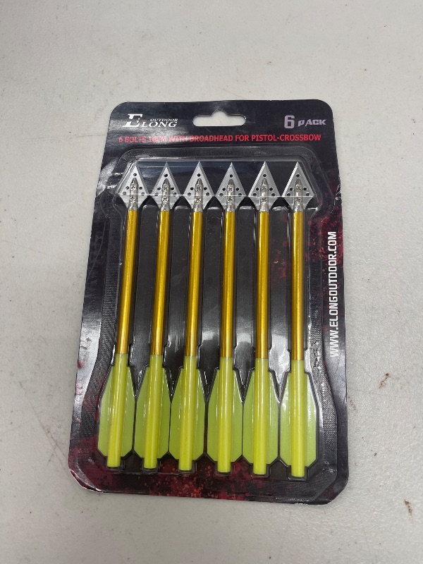 Photo 1 of Aluminium Crossbow Bolts Arrows 6.5" Steel Broadhead Tips Hunting Arrows for 50-80lbs Mini Crossbow Archery Pistol - Fishing Hunting Target Practice (Pack of 6)