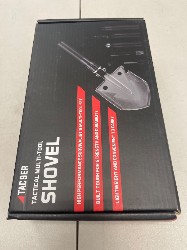 Photo 1 of TAC9ER Survival Shovel Multitool with Carrying Case - Emergency Collapsible Tactical Shovel for Camping, Beach, Offroading, or Backpacking