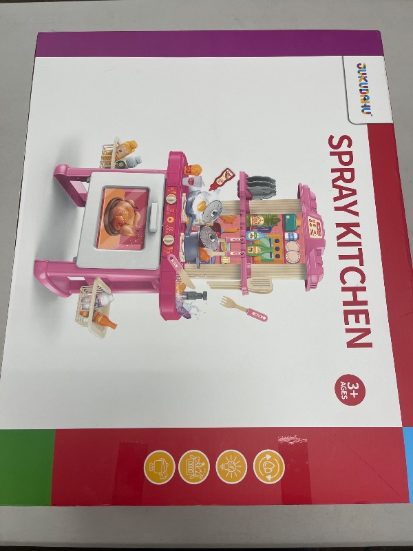 Photo 1 of JUKUDAHU Pretend Food Kitchen Toys for Kids Age 3 4 5 6 7 8 - Girls Toys Play Kitchen with Toy Accessories, Play Dishes, Cooking Toys for Kids Ages 3-5, Gifts Toys (Medium)
