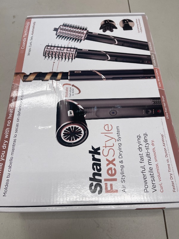 Photo 1 of Shark FlexStyle Hair Dryer & Powerful Styling System with 6-Piece Hair Styling Tools, Paddle Brush, Curl-Defining Hair Diffuser, Auto-Wrap Curlers, Styling Concentrator, Oval Brush &, Black, HD440BK
