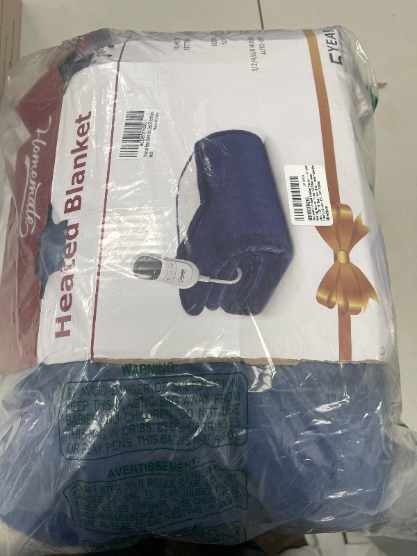 Photo 1 of Homemate Heated Blanket Electric - 72"x84" Heating Blanket Throw 1/2/4/6/8 Hours Auto-Off 10 Heat Level Over-Heat Protection Flannel Sherpa ETL Certification