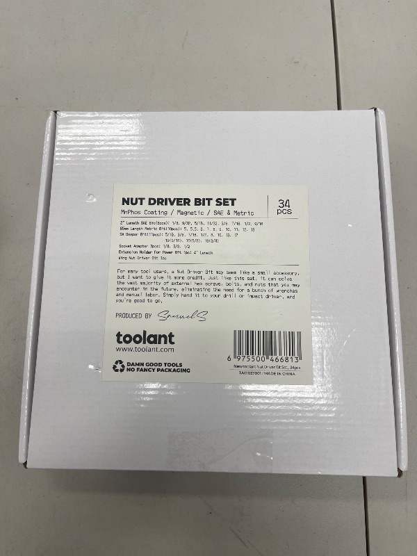 Photo 1 of toolant Impact Magnetic Nut Driver Set, 34pcs Impact Driver Bit Set, Deep Nut Driver Set, Impact Socket Adapters, Wing Nut Driver, Bit Extension, 1/4'' Quick Change