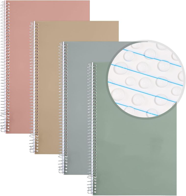 Photo 1 of Geyoga 4 Pcs Stone Paper Waterproof Sheet Spiral Notebook, Durable Stone Paper College Ruled Notebook, 60 Sheets, Waterproof Notepad School Office Supplies, 4 Colors(5.5 x 8.5 Inch)
