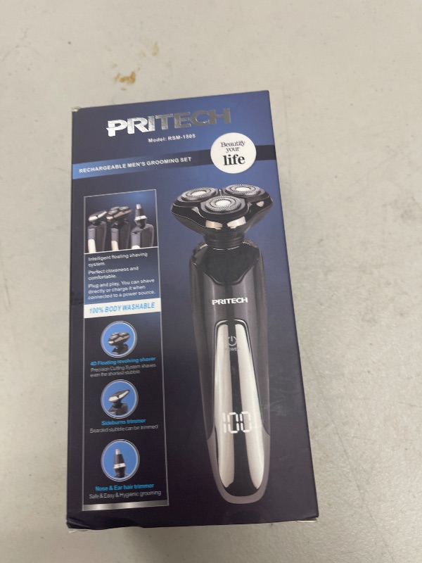 Photo 1 of Electric Razor for Men - Rechargeable Electric Shaver for Men, Waterproof Wet Dry Cordless Razor with Nose Hair Trimmer and Sideburns Trimmer