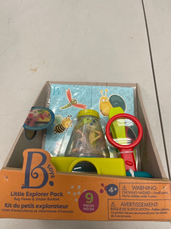 Photo 1 of B. toys – 9pc Toy Microscope Set – Sticker Book – Magnifying Glass & Tweezers – 3 Toy Bugs – 4 Years + – Little Explorer Pack