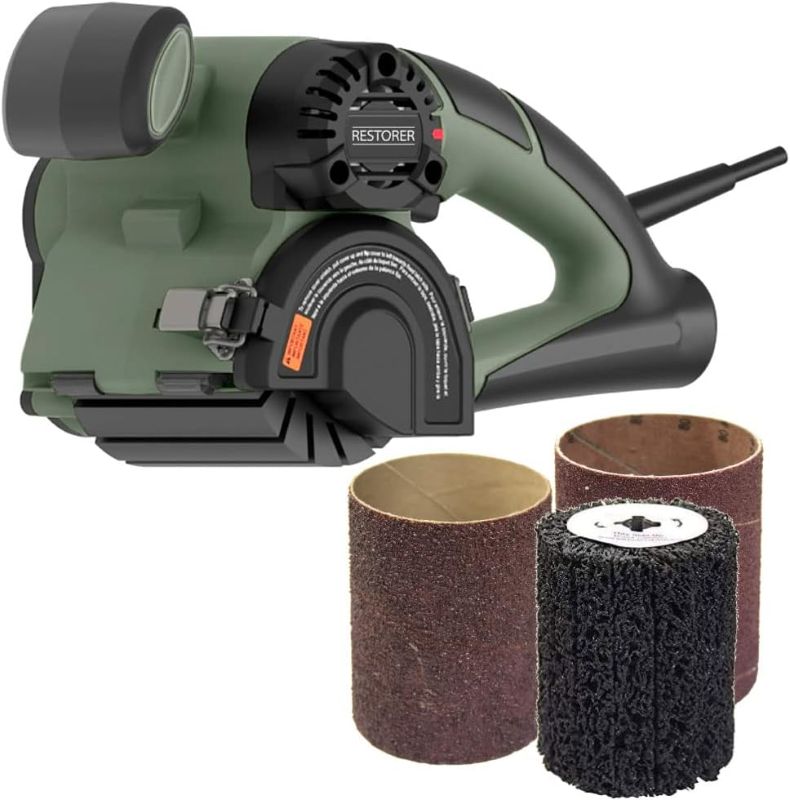 Photo 1 of RESTORER Drum Sander Tool for Woodworking, Surface Conditioning, Buffer Polisher, Paint Stripper Remover, Burnishing Tool - WR351K1 kit Variable Speed with vacuum attachment, OHIO family business
