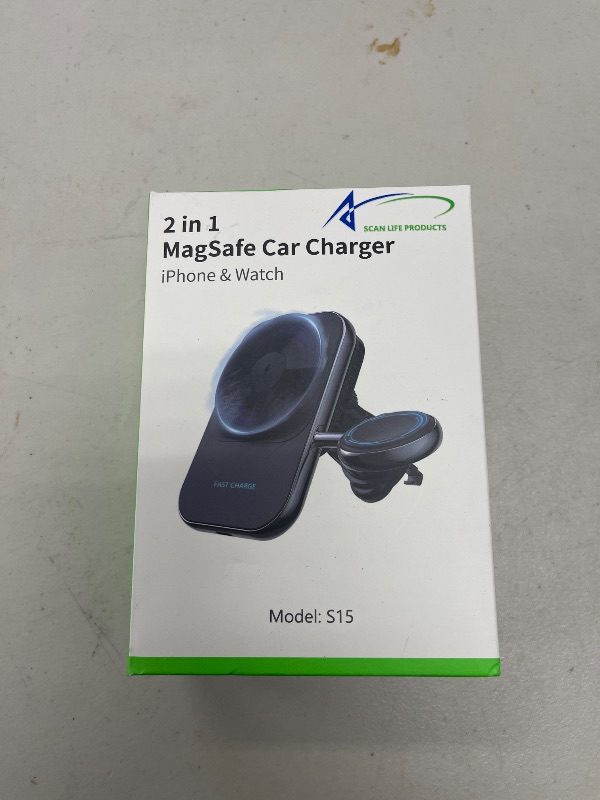 Photo 1 of 2 in 1 Magnetic Wireless Car Vent Charger Holder, Semiconductor Refrigeration Wireless Carging Stand for iPhone Plus Apple Watch, Magsafe Charger.